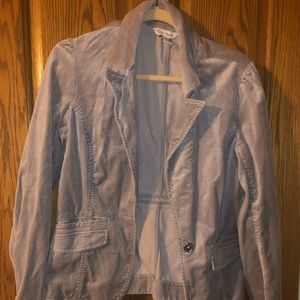 Grey silver velvet blazer